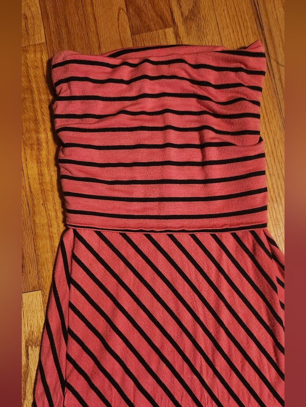Strapless Striped Maxi Dress - Picture 2 of 3